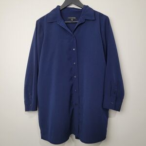 BANANA REPUBLIC WOMEN'S LONG SLEEVE COLLARED OVERESIZED OPEN BACK BUTTON BLOUSE